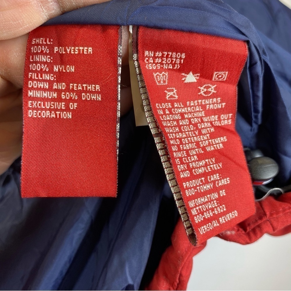 Men's Vintage Tommy Hilfiger Down Red Label Premium Red Puffer Vest Vtg Large - Picture 3 of 15